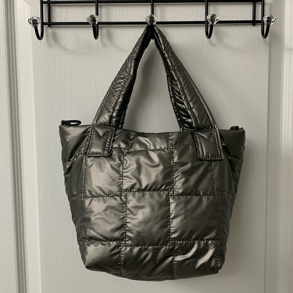 Silver / Space Grey Quilted Puffer Small Pajar Handbag / Crossbody Bag - Picture 11 of 15